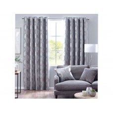 Belfield home Enchanted Forest Silver Eyelet Lined Curtains